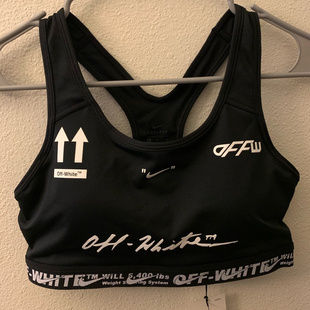 !LAST ITEM! NEW XLARGE Nike Off-white black sports bra text logo Virgil
